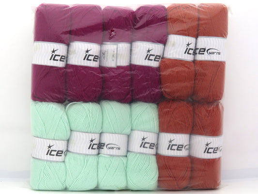 Mixed Lot Multicolor Acrylic Yarns