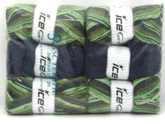 Mixed Lot Multicolor Virgin Wool Sock Yarns