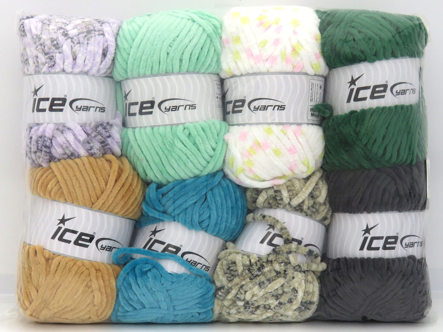 Mixed Lot Multicolor Chenille Yarns fnt2-83897
