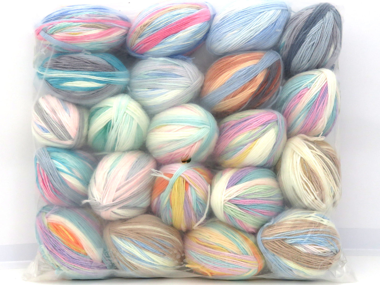 Mixed Lot Multicolor Acrylic Self Striping Leftover Yarns fnt2-83915
