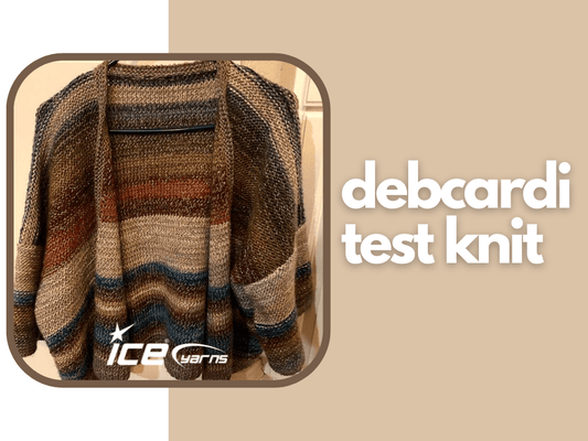 Katia’s Ice Yarns Project: DebCardi Test Knit