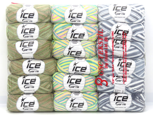 Mixed Lot Multicolor Baby Summer Color Yarns