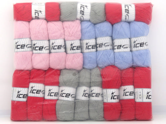 Mixed Lot Multicolor Cotton Acrylic Yarns