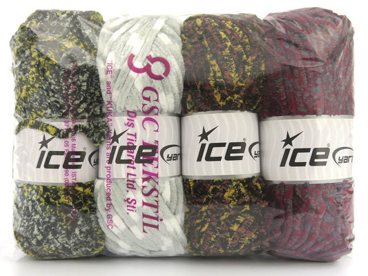 Mixed Lot Multicolor Chenille Yarns fnt2-82321