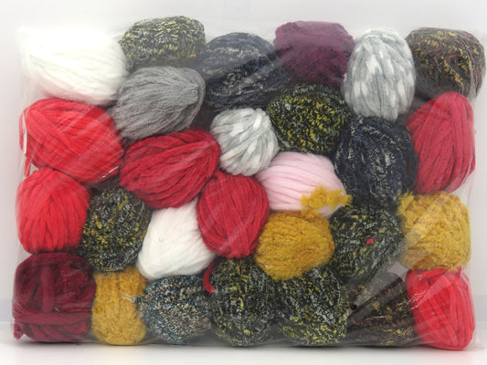 Mixed Lot Multicolor Chenille Leftover Yarns fnt2-82420