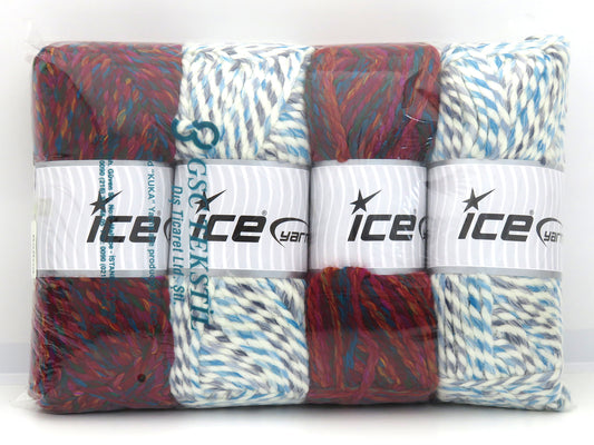 Mixed Lot Multicolor Puzzle Wool Chunky Yarns fnt2-82803