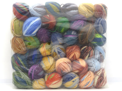 Mixed Lot Multicolor Self Striping Leftover Yarns