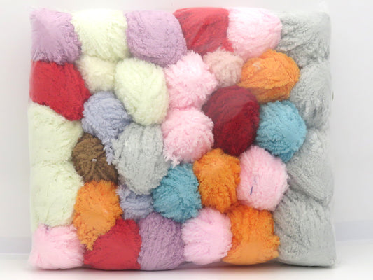 Mixed Lot Multicolor Puffy Leftover Yarns fnt2-83065