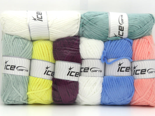 Mixed Lot Multicolor Chenille Baby Yarns fnt2-83096