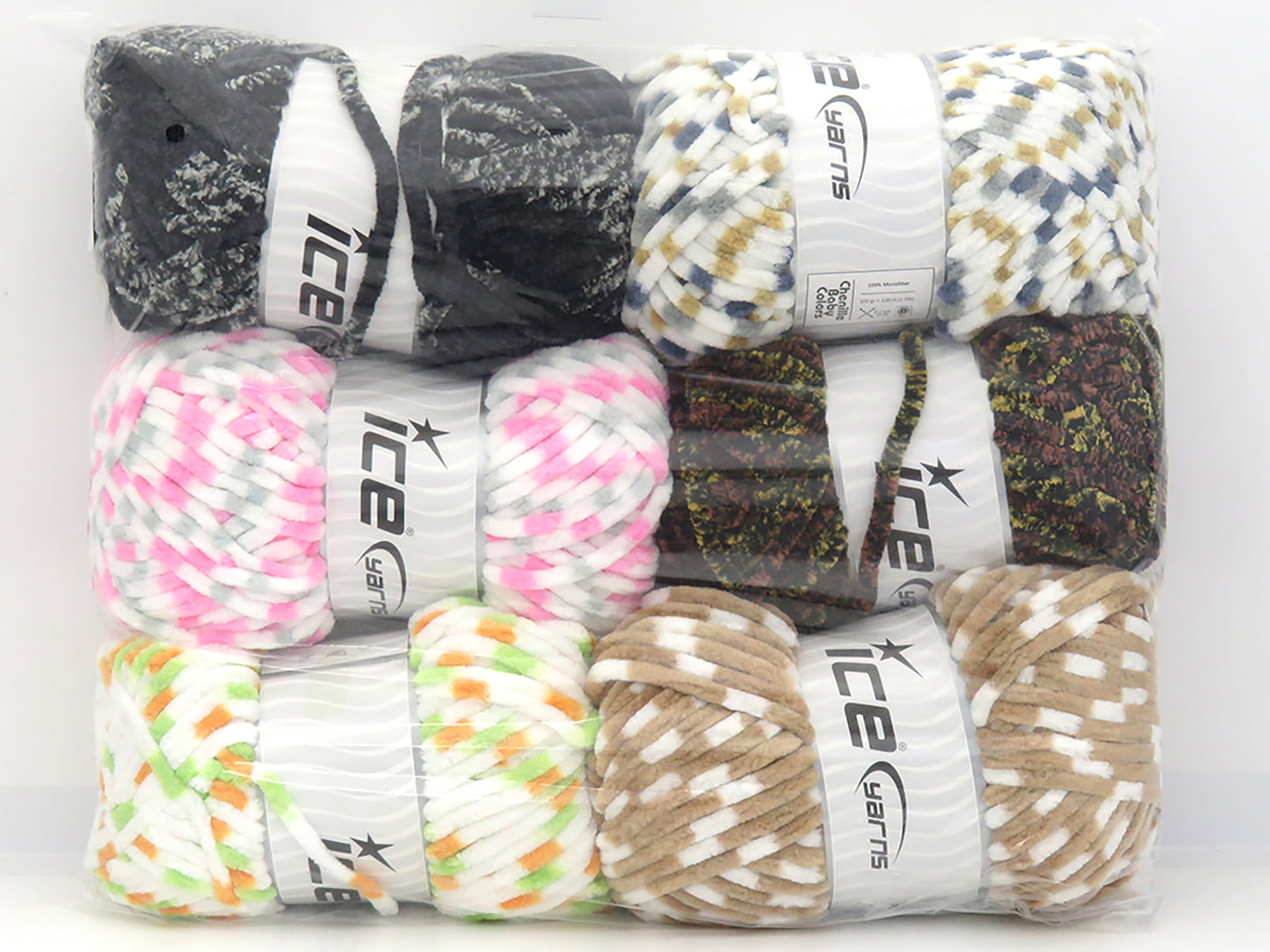 Mixed Lot Multicolor Chenille Baby Colors Yarns fnt2-83332