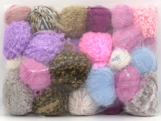 Mixed Lot Multicolor Leftover Fancy Yarns fnt2-83414