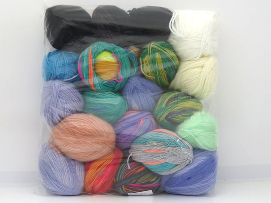 Mixed Lot Multicolor Leftover Winter Yarns fnt2-83417