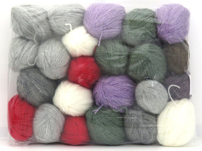Mixed Lot Multicolor Leftover Winter Yarns fnt2-83424