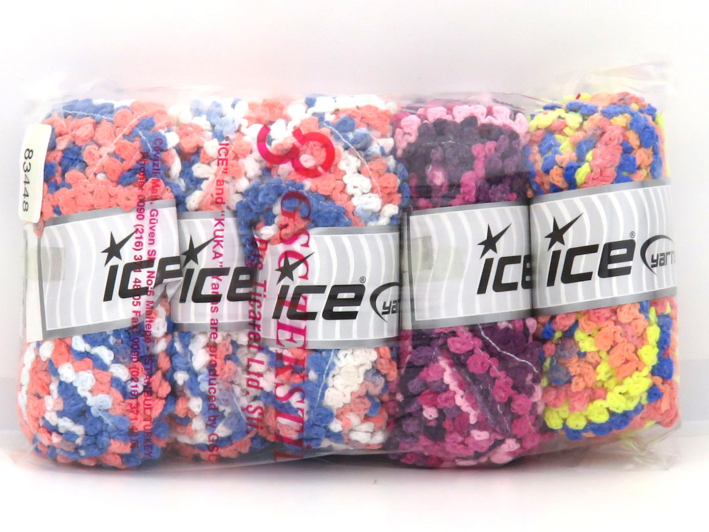 Mixed Lot Multicolor Boucleron Chain Yarns fnt2-83449