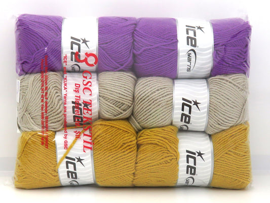 Mixed Lot Multicolor Merino Gold Light Yarns fnt2-83661