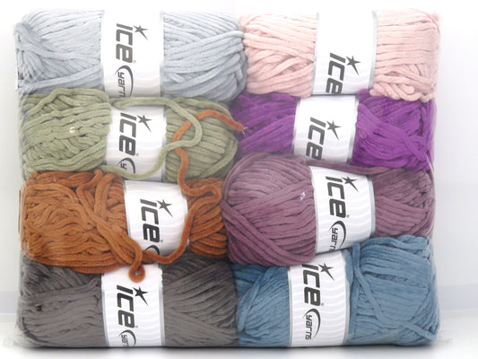 Mixed Lot Multicolor Chenille Baby Yarns fnt2-83667