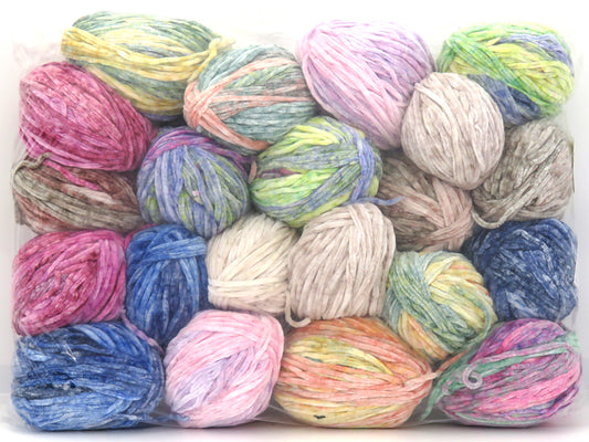 Mixed Lot Multicolor Chenille Splash Leftover Yarns fnt2-83701