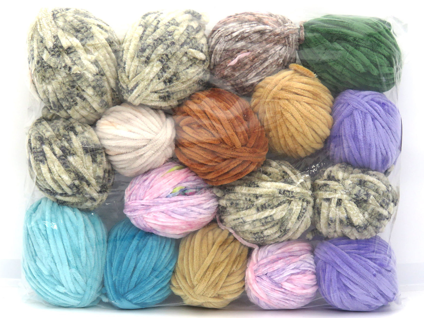Mixed Lot Multicolor Chenille Leftover Yarns fnt2-83907