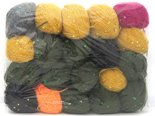 Mixed Lot Multicolor Paillette Leftover Yarns fnt2-83909