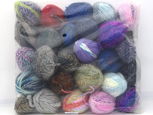 Mixed Lot Multicolor Winter Self Striping Leftover Yarns fnt2-83912