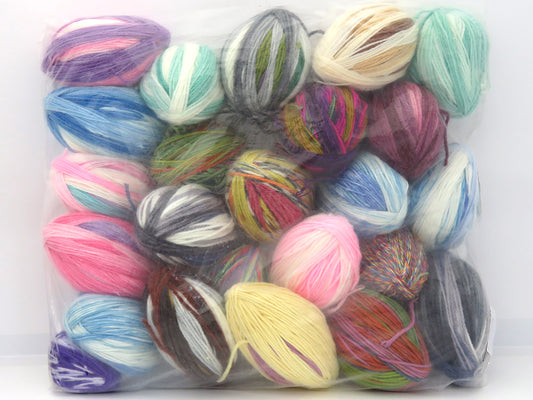 Mixed Lot Multicolor Acrylic Self Striping Leftover Yarns fnt2-83913