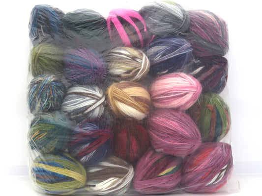 Mixed Lot Multicolor Acrylic Self Striping Leftover Yarns fnt2-83914