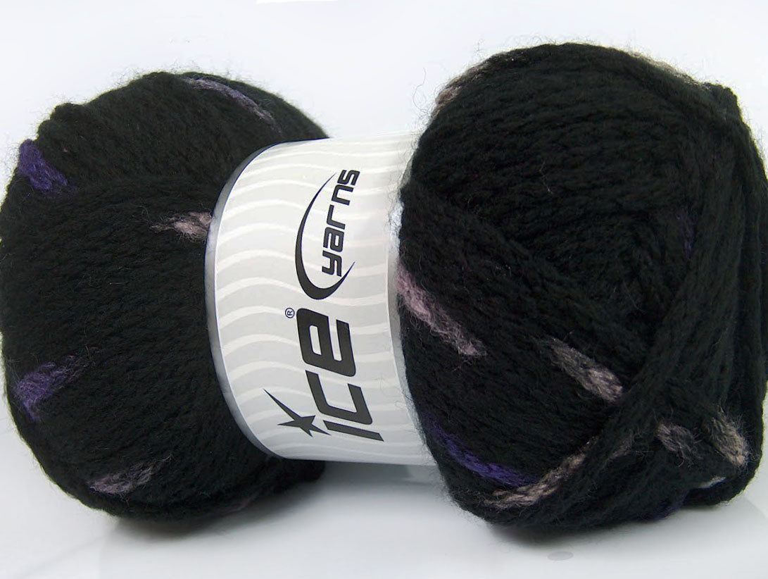 TubeWool Bulky Spots Black, Purple, Rose Pink Sku:fnt2-42432