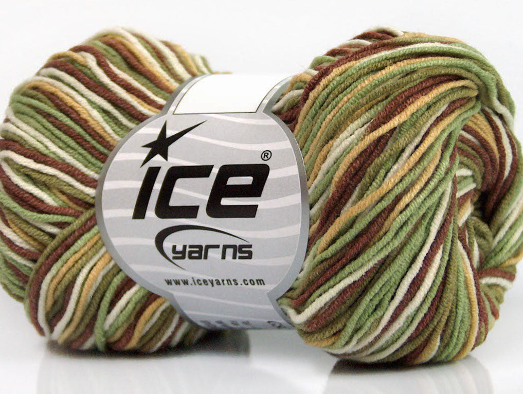 Lorena Print Khaki, Brown, Beige, White Sku:fnt2-51443