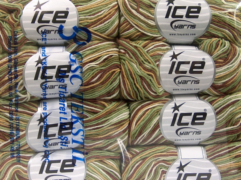 Lorena Print Khaki, Brown, Beige, White Sku:fnt2-51443