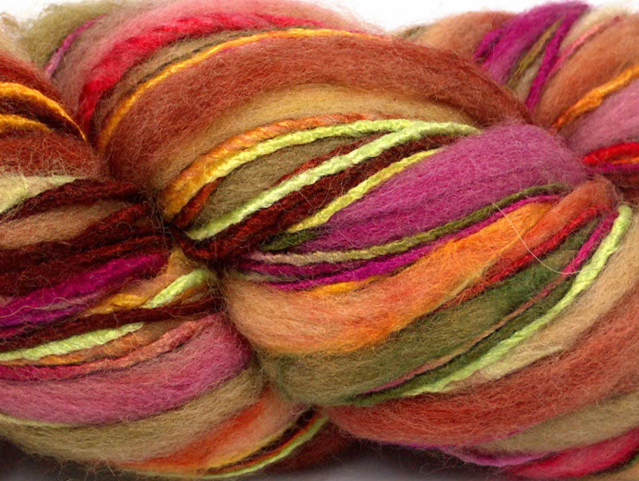 Bamboo Wool Handpaint Fuchsia, Brown, Camel, Green Sku:fnt2-52598