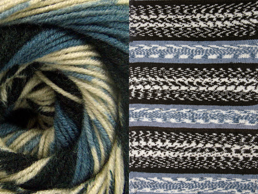 Jacquard Wool Black, Blue, Cream Sku:fnt2-63203