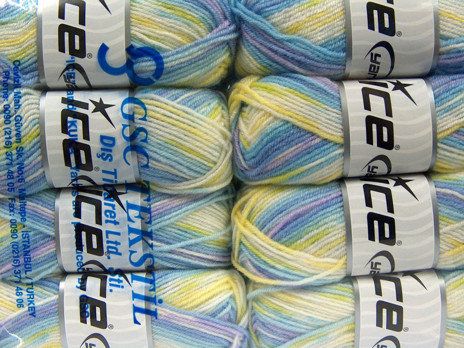 Mini Baby Design Blue Shades, Yellow, Green, White, Light Lilac fnt2-67254