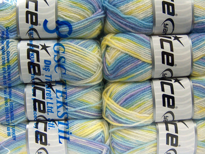 Mini Baby Design Blue Shades, Yellow, Green, White, Light Lilac fnt2-67254