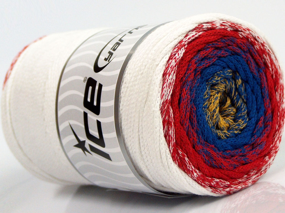 Macrame Cotton Magic White, Red, Blue, Gold fnt2-70668