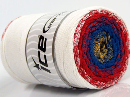 Macrame Cotton Magic White, Red, Blue, Gold fnt2-70668