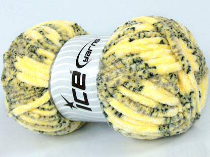 Chenille Tweed Black, Grey Shades, White, Yellow fnt2-74481