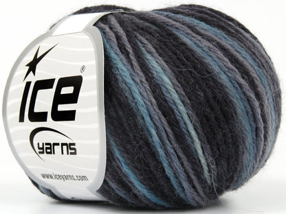 Pure Wool Magic Black, Grey, Light Turquoise fnt2-78062