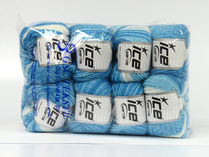 Passion Wool Blue Shades, White fnt2-78122