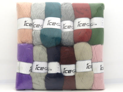 Mixed Lot Multicolor Angora Yarns fnt2-83139