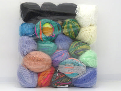 Mixed Lot Multicolor Leftover Winter Yarns fnt2-83417