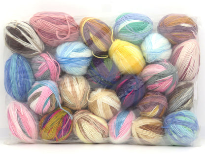 Mixed Lot Multicolor Leftover Self Striping Yarns fnt2-83431
