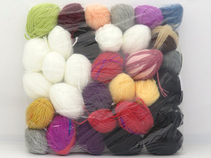 Mixed Lot Multicolor Leftover Plain Yarns fnt2-83433