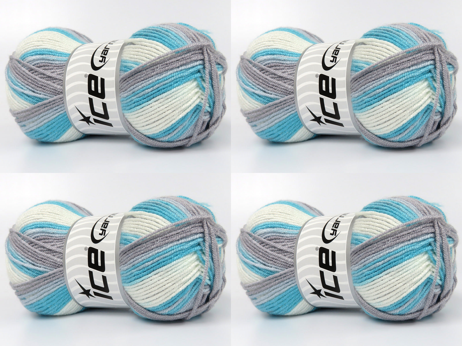 Baby Bamboo Magic Turquoise, Grey, Baby Blue, White fnt2-83601