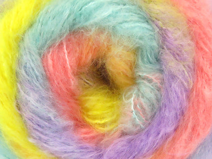 Chancy Mohair Mint Green, Yellow, Light Salmon, Lilac fnt2-83607