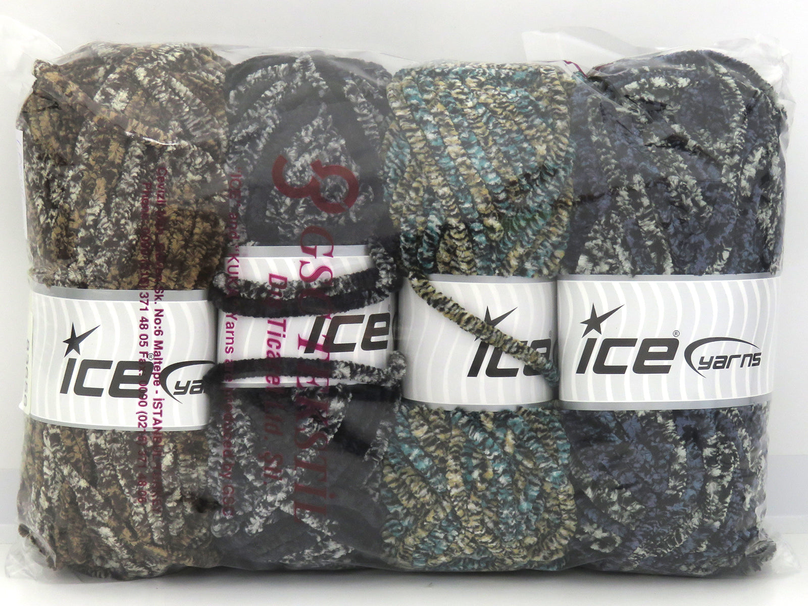 Mixed Lot Multicolor Chenille Safari Yarns fnt2-83656
