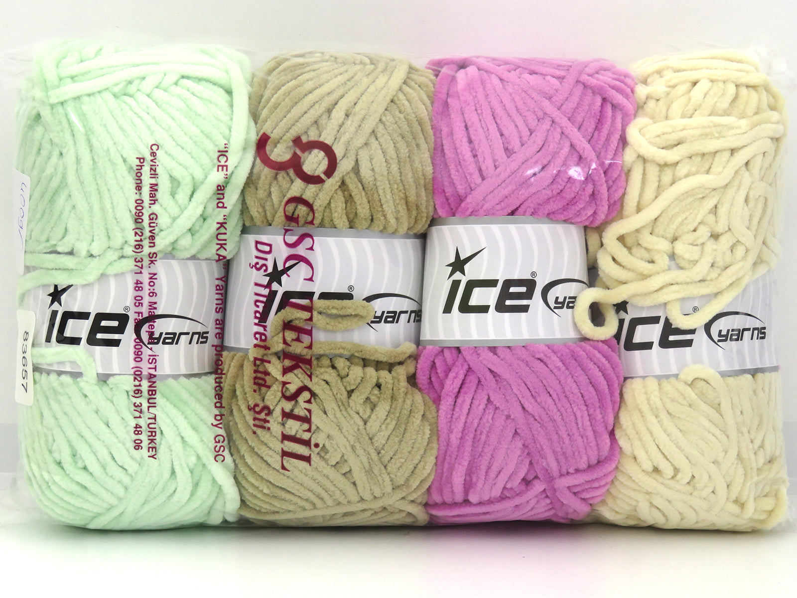 Mixed Lot Multicolor Chenille Baby Yarns fnt2-83657