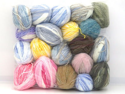 Mixed Lot Multicolor Self Striping Acrylic Leftover Yarns fnt2-83696