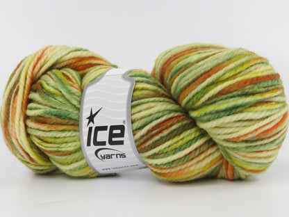 Organic Wool Bulky Hand Paint Green Shades, Gold Shades fnt2-83842