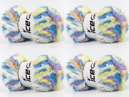 Bunny Fur Multicolor Yellow, Blue, Pink, Lilac, White fnt2-83864