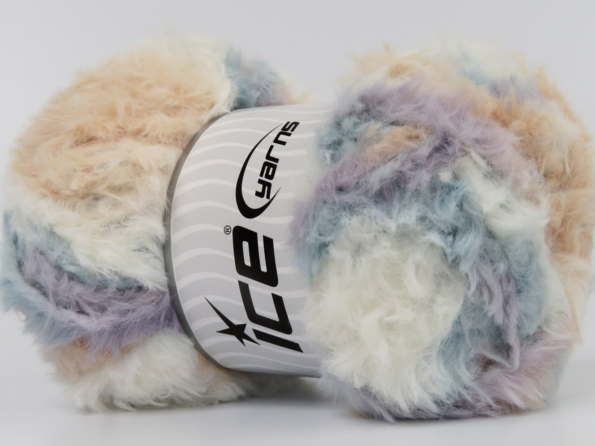 Bunny Fur Multicolor Pastel Turquoise, Light Salmon, Light Lilac, Cream fnt2-83867